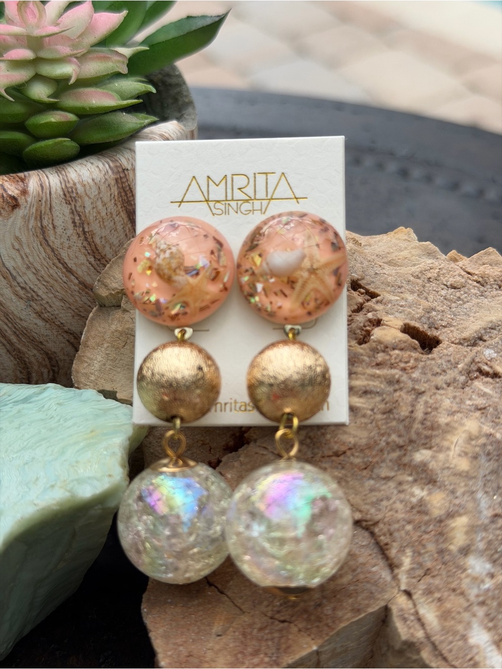 NWT Rare AMRITA SINGH Earrings - Stunning Worn on the Red Carpet - Boho Earrings